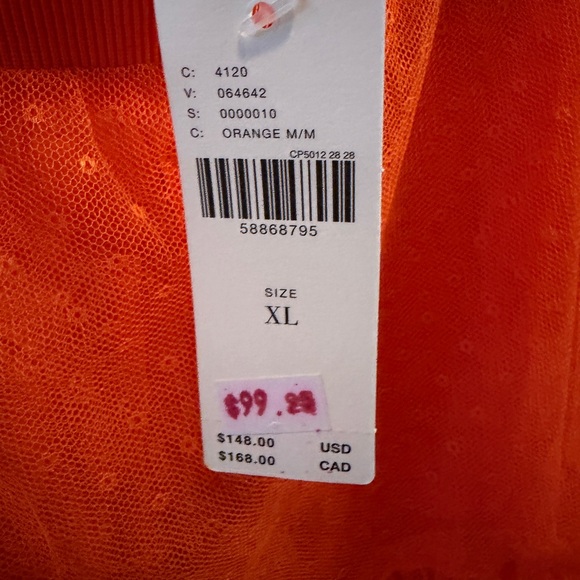 Anthropologie Orange Lace Maxi Skirt - Picture 4 of 4